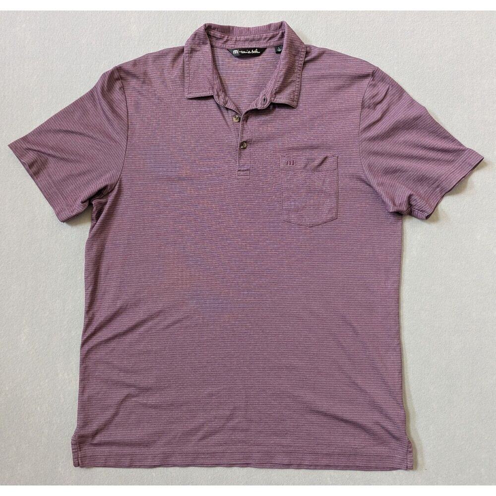 Travis Mathew El Nido Golf Polo Heather Mauve Wine Size L